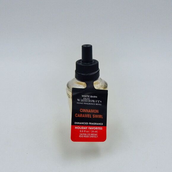 Bath Body Works Cinnamon Caramel Swirl White Barn Wallflowers Refill Holiday - Picture 1 of 3